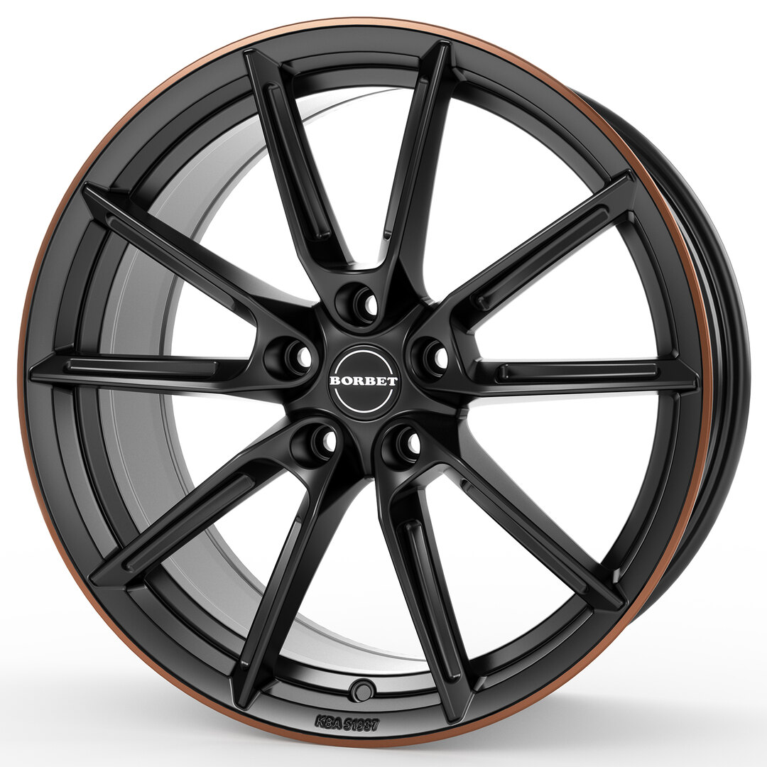LX18 BLACK MATT RIM COPPER 18x8-5/112