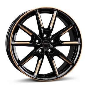LX18 BLACK GLOSSY GOLD SPOKE RIM 18x8-5/112
