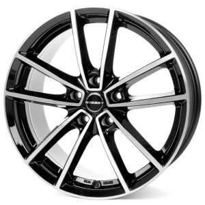 W BLACK POLISHED GLOSSY 17x7-5/114.3
