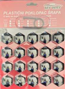 PLASTIČNI POKLOPAC ŠRAFA 21mm crni