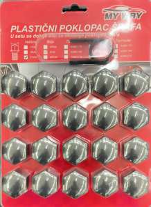 PLASTIČNI POKLOPAC ŠRAFA 21mm sivi