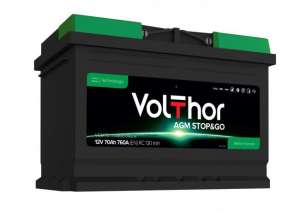 12V 70AH D+ 760A VOLTHOR AGM STOP&GO - 278x175x190