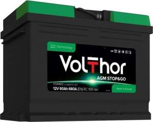 12V 60AH D+ 680A AGM STOP&GO - 242x175x190
